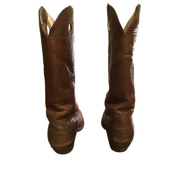 Justin H1417 Brown Leather Cowboy/Western Boots Sz 7D - Picture 7 of 8